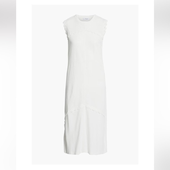 NWOT Derek Lam 10 Crosby Crochet-Trimmed Linen/ Cotton Blend Jersey Dress size S - Picture 7 of 15